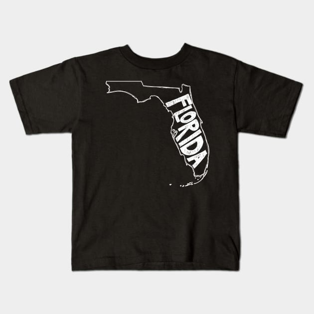 Florida (White Graphic) Kids T-Shirt by thefunkysoul